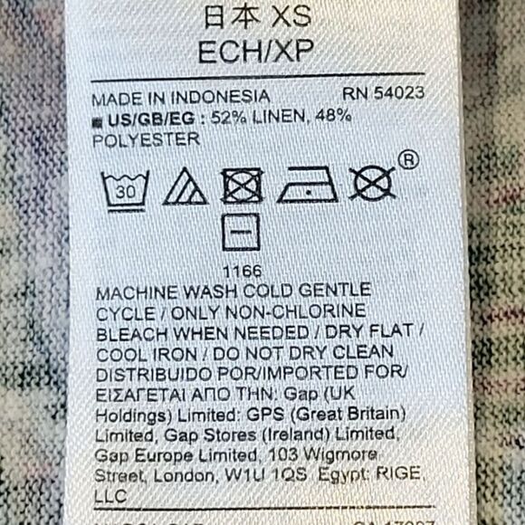 Gap Gray Tropical Pineapple Print Linen Blend Cap Sleeve A-line Dress Size XS - Picture 6 of 6